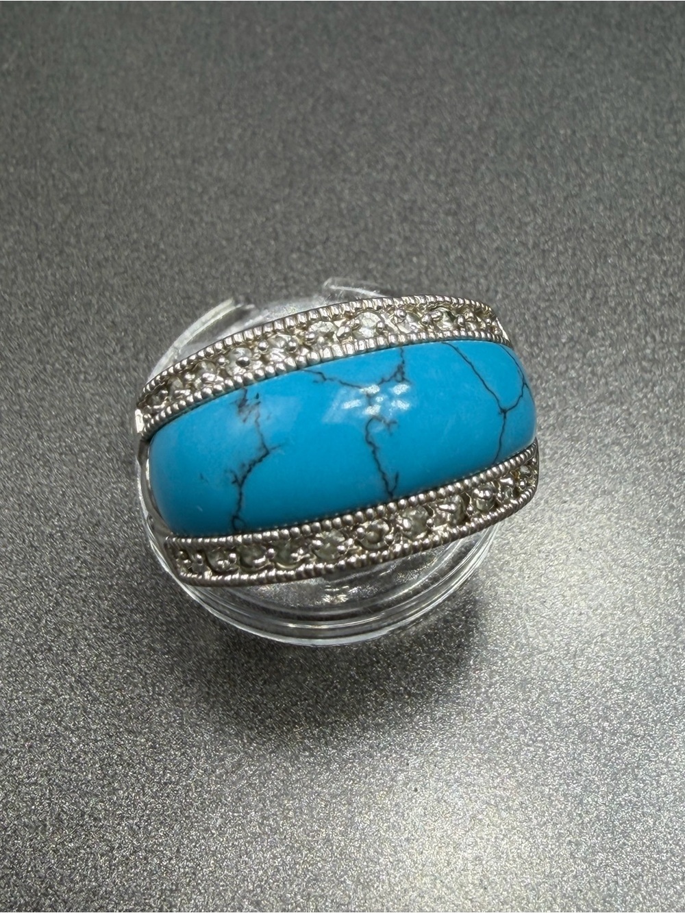 Lia Sophia  Turquoise Ring with Crystal Accents #434R